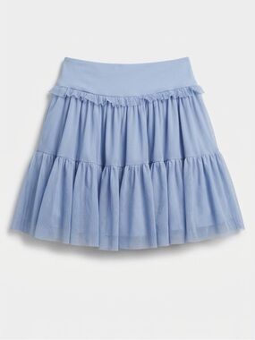 Source Unknown Light Blue Tiered Skater Skirt